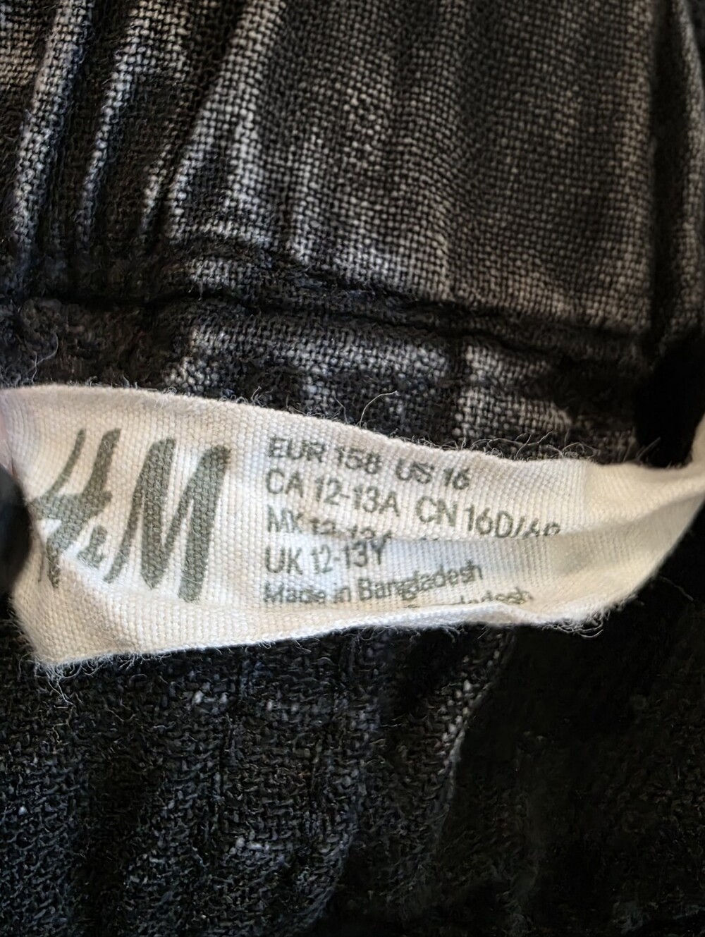 H&M Girls Washed Black Elastic Waist Denim Skirt SIZE 16 - Picture 4 of 4